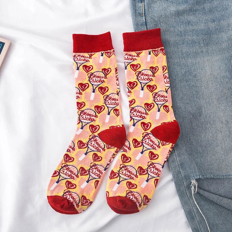 Colorful Print Socks Women