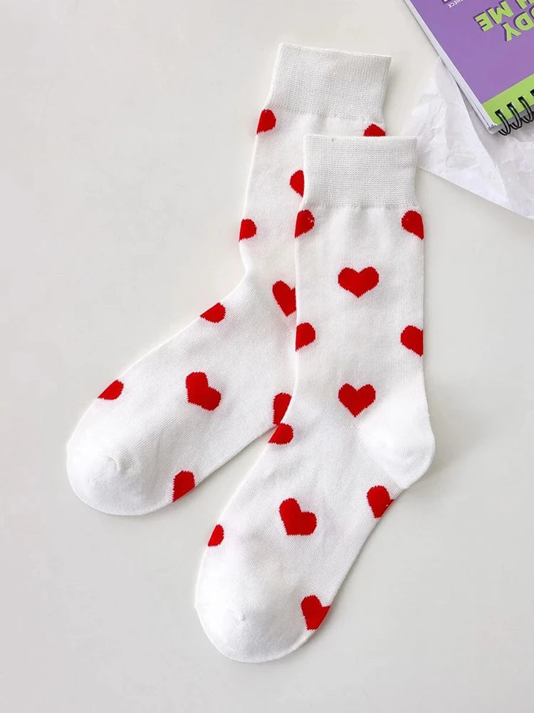 Women Heart-Shaped Round Neck Socks