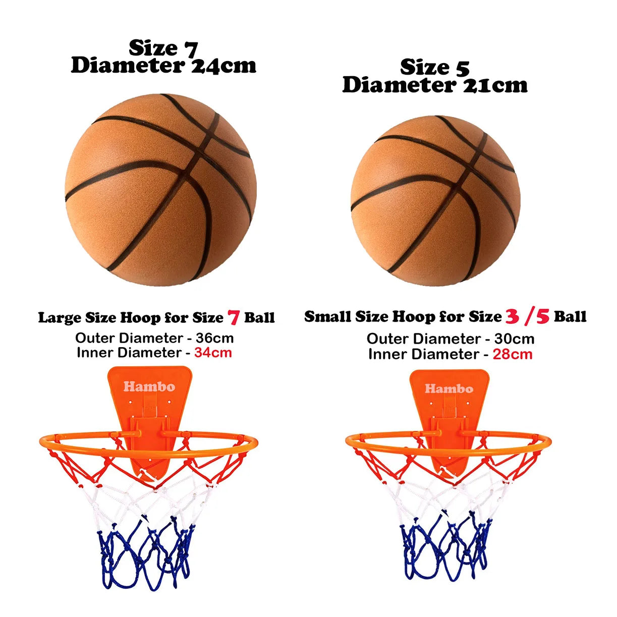 Silent Basketball Size 7 (29.5")/5# Dribbling Indoor