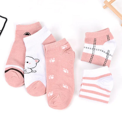 Cute Cat Socks For Women 5 Pairs