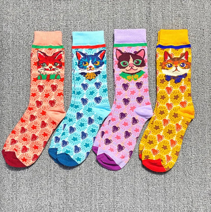 Colorful Print Socks Women