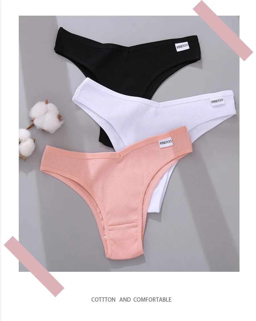 5Pcs/Set Women Cotton Brazilian Panties V Waist