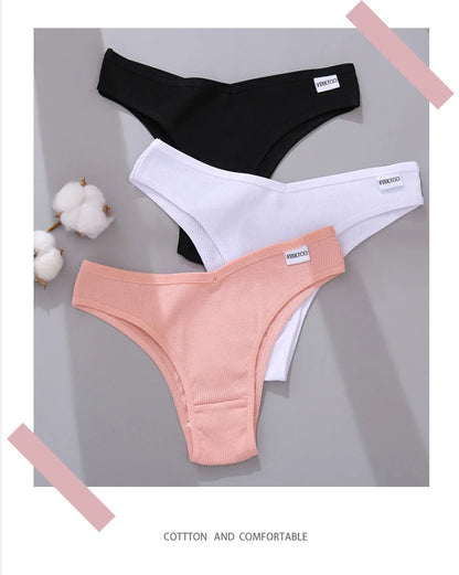 5Pcs/Set Women Cotton Brazilian Panties V Waist