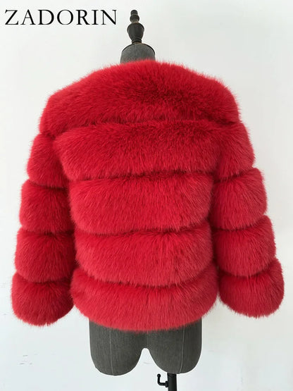 Mink Coats Autumn Winter Fluffy Black Faux Fur Coat