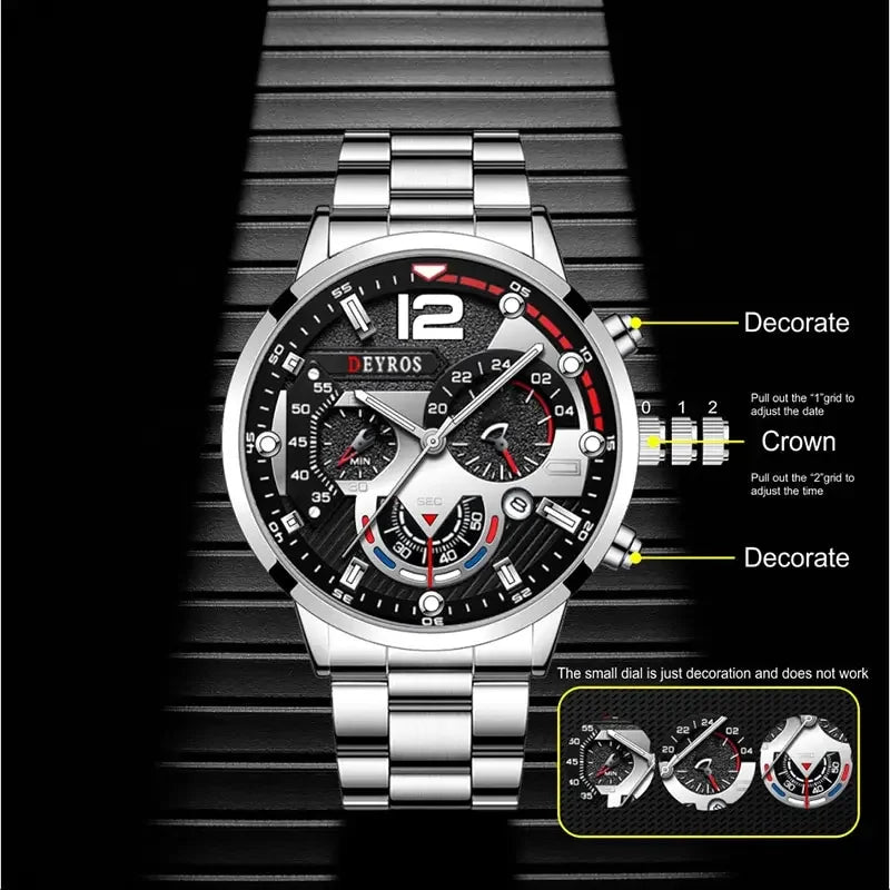 Fashion Men Watches Luxury Stainless Steel