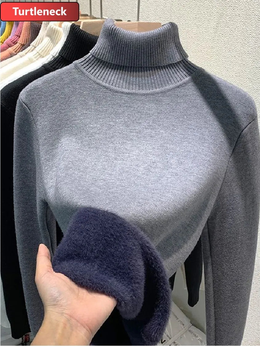 Turtleneck Winter Sweater Women Elegant