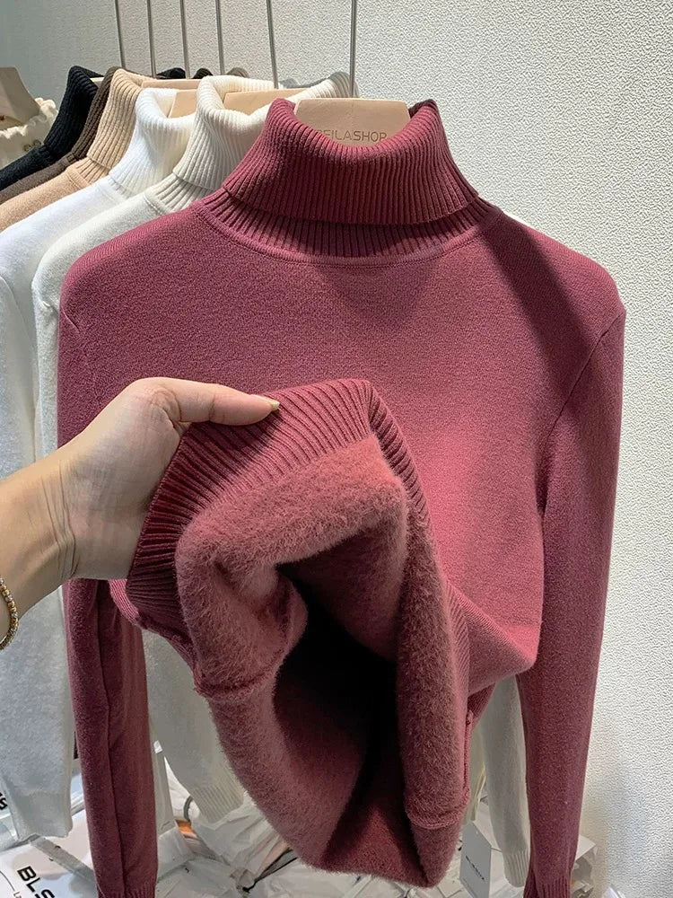 Turtleneck Winter Sweater Women Elegant