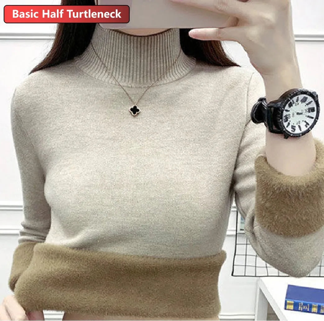 Turtleneck Winter Sweater Women Elegant