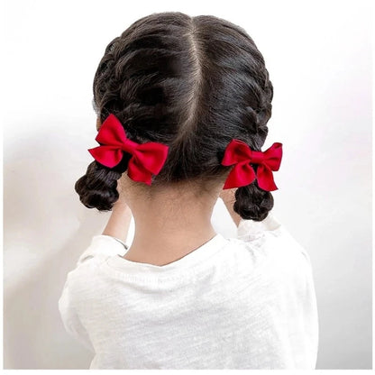 2 Piece Bow Hair Clip Elegant Flower